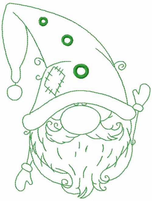 Green Christmas dwarf free embroidery design