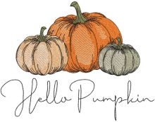 Hello pumpkin embroidery design