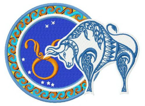 Zodiac sign Taurus 2 machine embroidery design