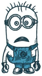 Upset Minion embroidery design