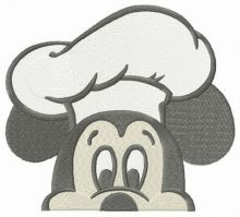 Mickey hiding in the kitchen embroidery design