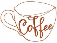 Coffee-cup scetch free embroidery design