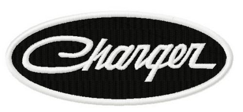 Charger logo machine embroidery design