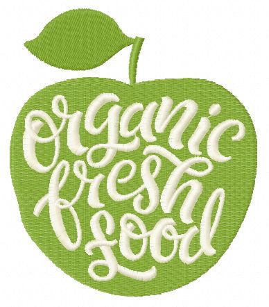 Organic fresh food machine embroidery design
