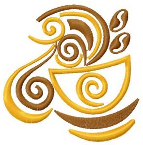 Coffee cup 14 embroidery design