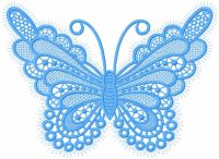 Butterfly lace applique embroidery design