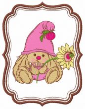 Bunny Mi gnome embroidery design