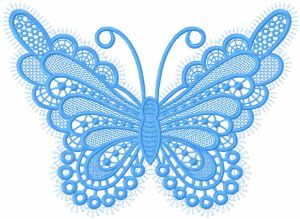 Butterfly lace applique embroidery design