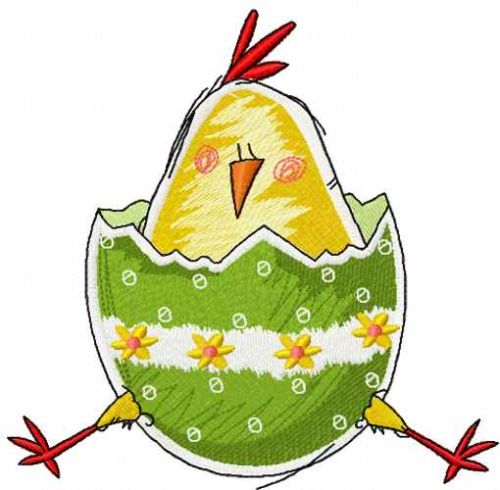 Easter chicken embroidery design 2