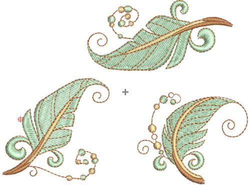 Three feathers 2 machine embroidery design