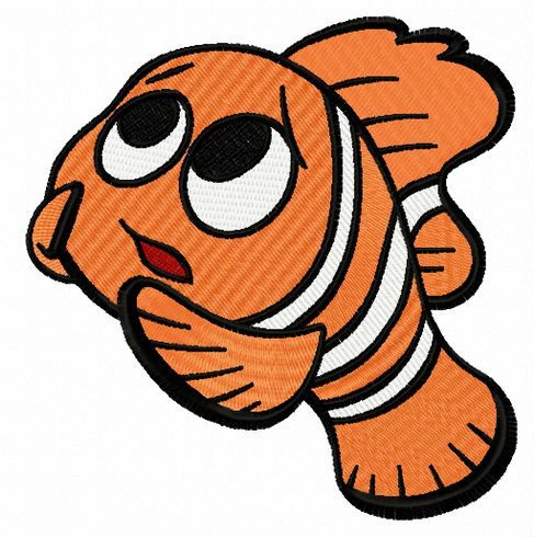 Nemo scared machine embroidery design