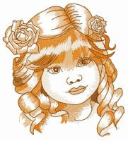 Curious miss embroidery design