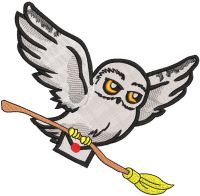 Owl mail animal embroidery design