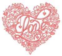 Heart of flowers embroidery design