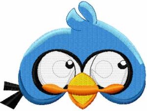 Angry Bird blue 3 embroidery design