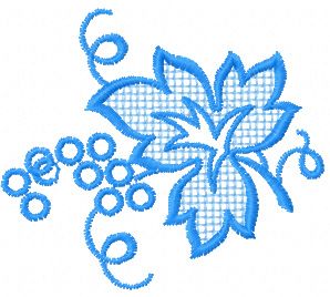 blue leaf free embroidery design