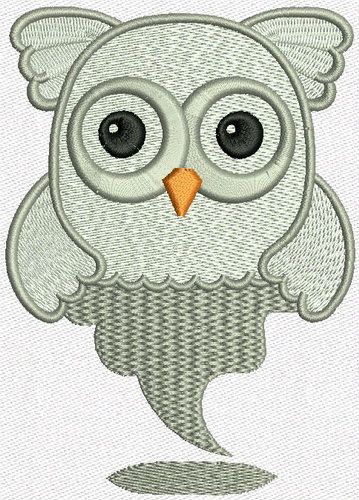 Owl ghost machine embroidery design