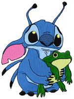 Stitch and Frog embroidery design