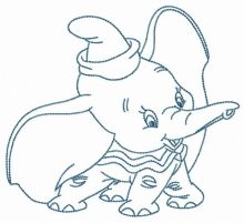 Happy Dumbo embroidery design
