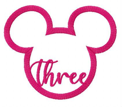 Three Mickey Mouse machine embroidery design