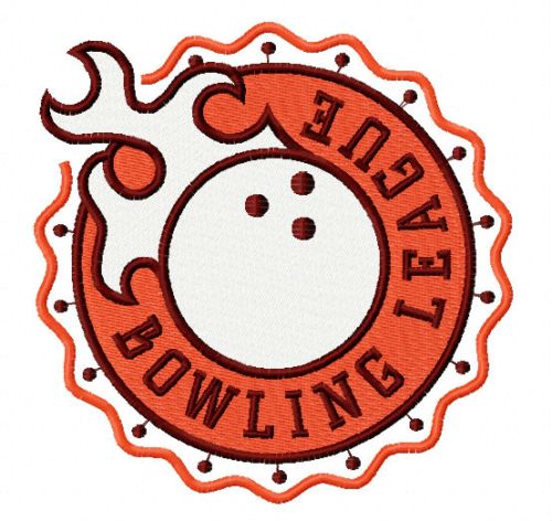 Bowling league 3 machine embroidery design