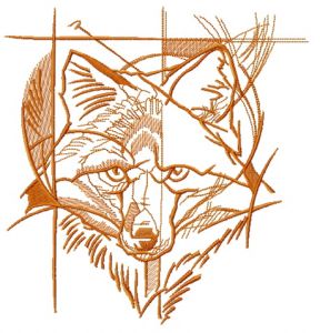 Fox street art sketch embroidery design
