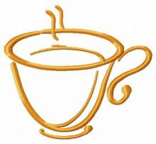 Cup of tea embroidery design