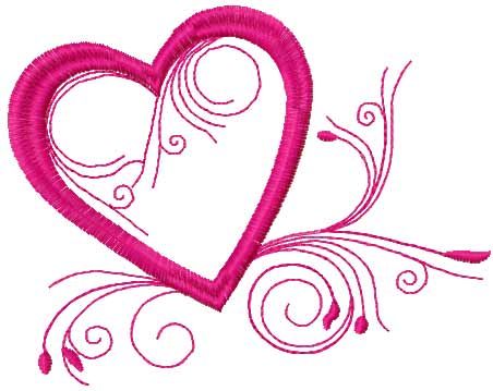 Valentines day heart free embroidery design 2