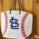 St. Louis Cardinals cap insignia design on embroidered white bag