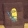 Minion with gun embroidered on brown bath towel