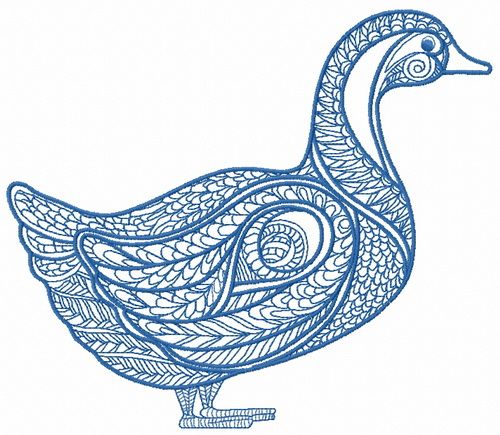 Mosaic duck machine embroidery design