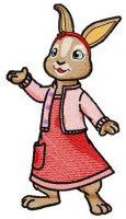 Bunny girl 4 embroidery design