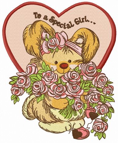 To a special girl machine embroidery design