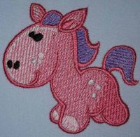 Pink Pony free machine embroidery design