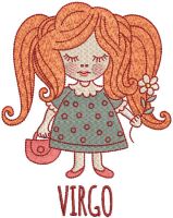 Virgo Zodiac sign embroidery design