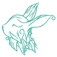 Foliar bunny 3 embroidery design