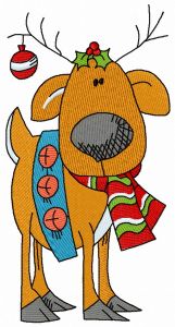 Santa's deer embroidery design