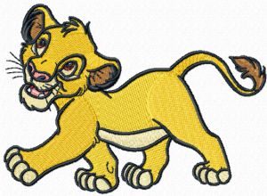 Simba Walking embroidery design