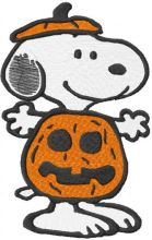 Snoopy Halloween pumpkin embroidery design