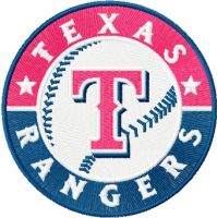 Texas Rangers logo embroidery design