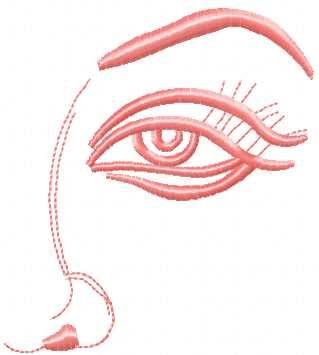 Woman face free embroidery design 2