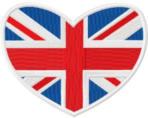 British flag logo embroidery design