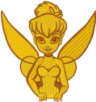 Gold tinkerbell embroidery design