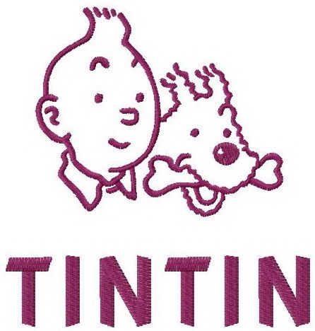 Tintin machine embroidery design