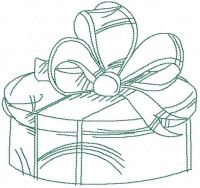 Gift box free embroidery design