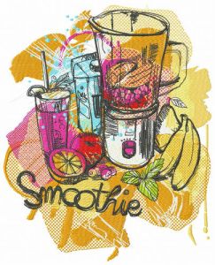 Smoothie embroidery design