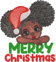 Little miss Christmas embroidery design