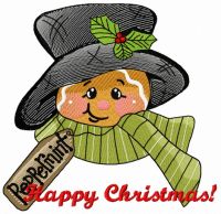 Peppermint gingedbread man 3 embroidery design