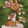 Embroidered tiger cubs playing design