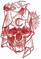 Dead bride sketch embroidery design